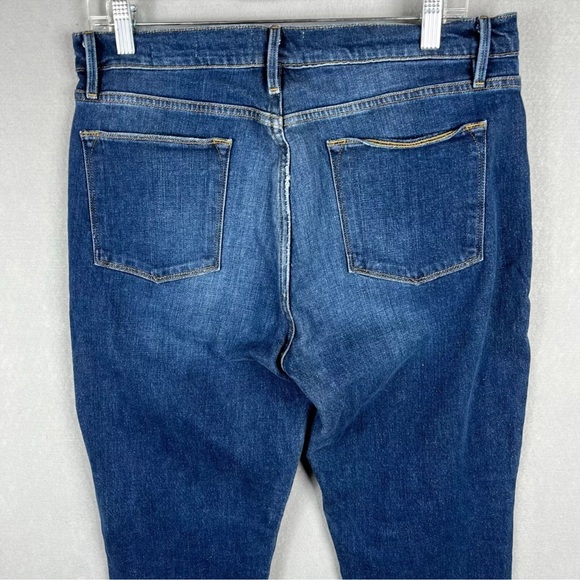 Frame Jeans Womens 32 x 27 Blue Le High Straight V-Cut Hem Dark Wash - Picture 9 of 16